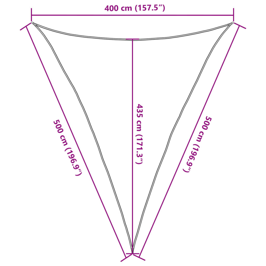 vidaXL Πανί Σκίασης Λευκό 4 x 5 x 5 μ. από HDPE 160 γρ./μ²