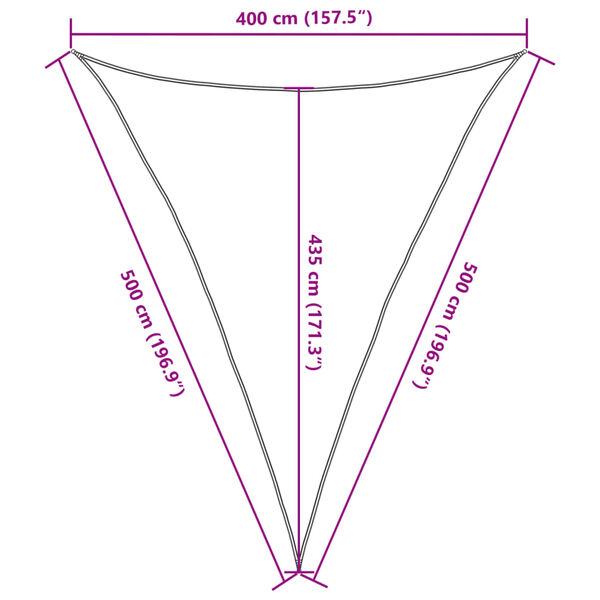 vidaXL Πανί Σκίασης Λευκό 4 x 5 x 5 μ. από HDPE 160 γρ./μ²