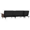 vidaXL Καναπές Κρεβάτι Γωνιακός Μαύρος 279 x 140 x 70 εκ. Βελούδινος