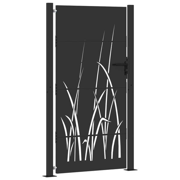 vidaXL Πύλη Κήπου Μαύρο 105 x 200 cm Ατσάλι με Επικάλυψη Πούδρας
