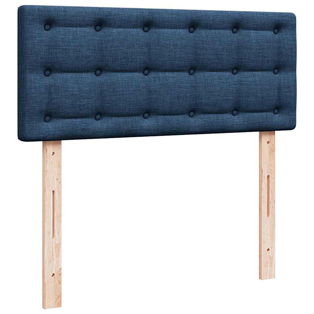 vidaXL Κρεβάτι Boxspring με Στρώμα Μπλε 120x190 εκ. Υφασμάτινο
