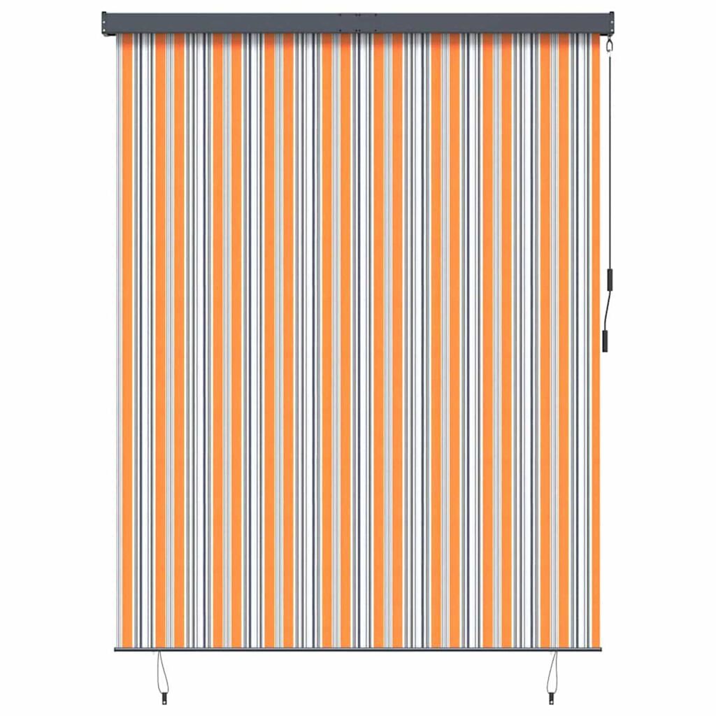 vidaXL Εξωτερικό ρολό Striped Κίτρινο και μπλε 200 x 250 εκ. ύφασμα