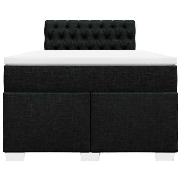 vidaXL Κρεβάτι Boxspring με Στρώμα Μαύρο 120x200 εκ. Υφασμάτινο