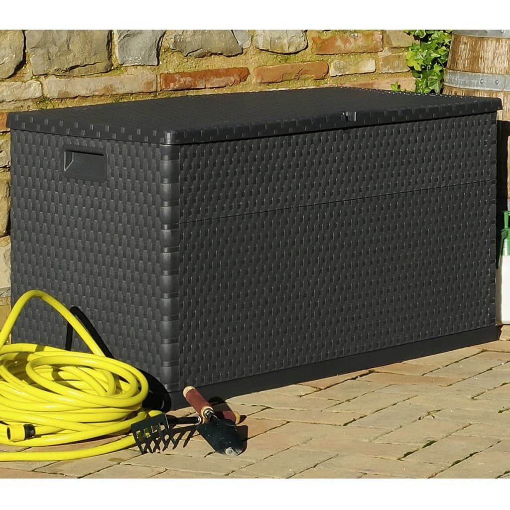 vidaXL Μπαούλο Αποθήκευσης Κήπου Ανθρακί 120x56x63 εκ. Πολυπροπυλένιο