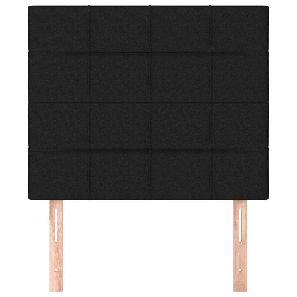 vidaXL Κεφαλάρια Κρεβατιού 2 τεμ. Μαύρα 80 x 5 x 78/88 εκ. Υφασμάτινο