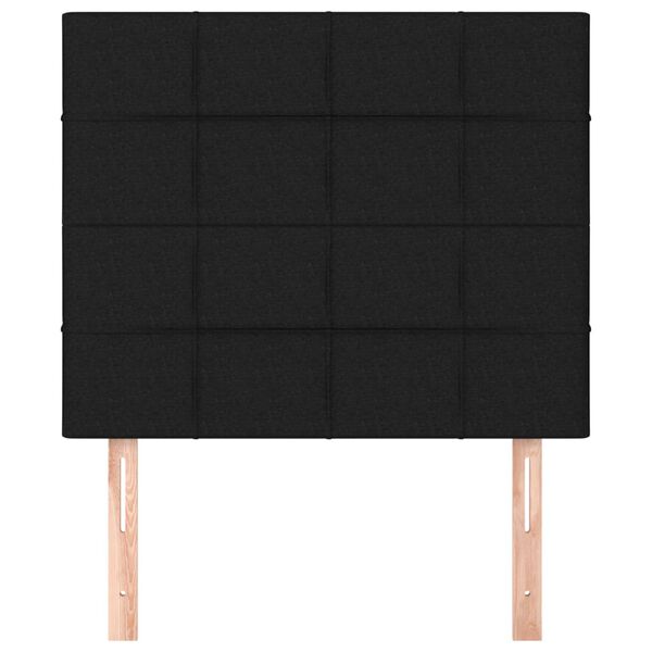 vidaXL Κεφαλάρια Κρεβατιού 2 τεμ. Μαύρα 80 x 5 x 78/88 εκ. Υφασμάτινο