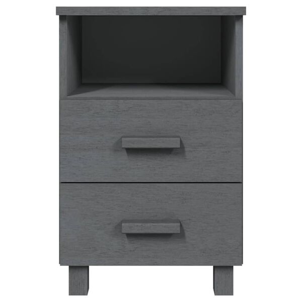 vidaXL Κομοδίνο HAMAR 2 Τεμ. Σκ. Γκρι 40x35x62 εκ. Μασίφ Ξύλο Πεύκου