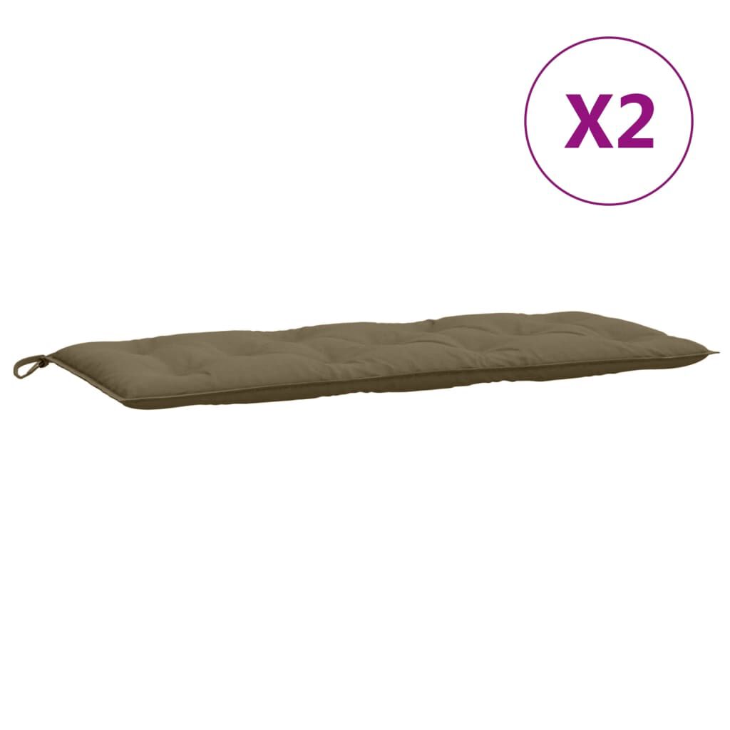 vidaXL Μαξιλάρια Πάγκου Κήπου 2 τεμ. Taupe Μελανζέ 120x50x7 εκ. Ύφ.