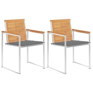 vidaXL &Kappa;&alpha;&rho;έ&kappa;&lambda;&epsilon;&sigmaf; &Kappa;ή&pi;&omicron;&upsilon; 2 &tau;&epsilon;&mu;. &alpha;&pi;ό &Mu;&alpha;&sigma;ί&phi; &Xi;ύ&lambda;&omicron; Teak/&Alpha;&tau;&sigma;ά&lambda;&iota; &mu;&epsilon; &Mu;&alpha;&xi;&iota;&lambda;ά&rho;&iota;&alpha;