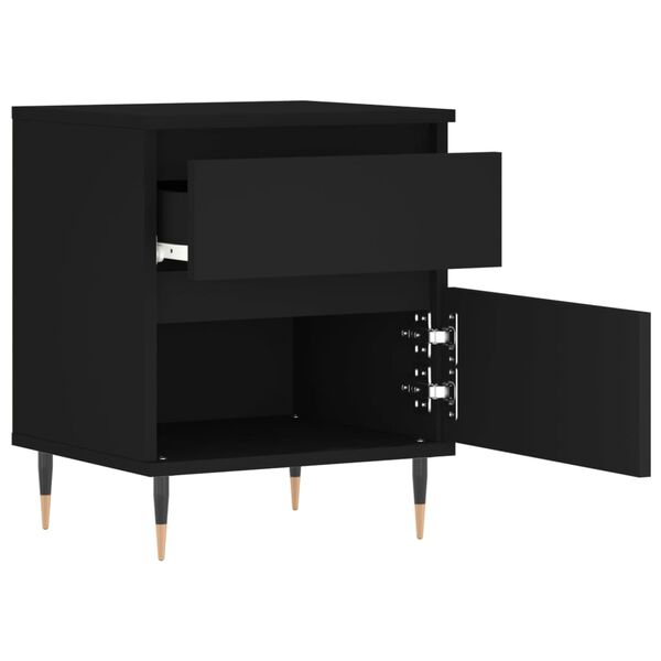 vidaXL Κομοδίνο Μαύρο 40 x 35 x 50 εκ. από Επεξεργασμένο Ξύλο