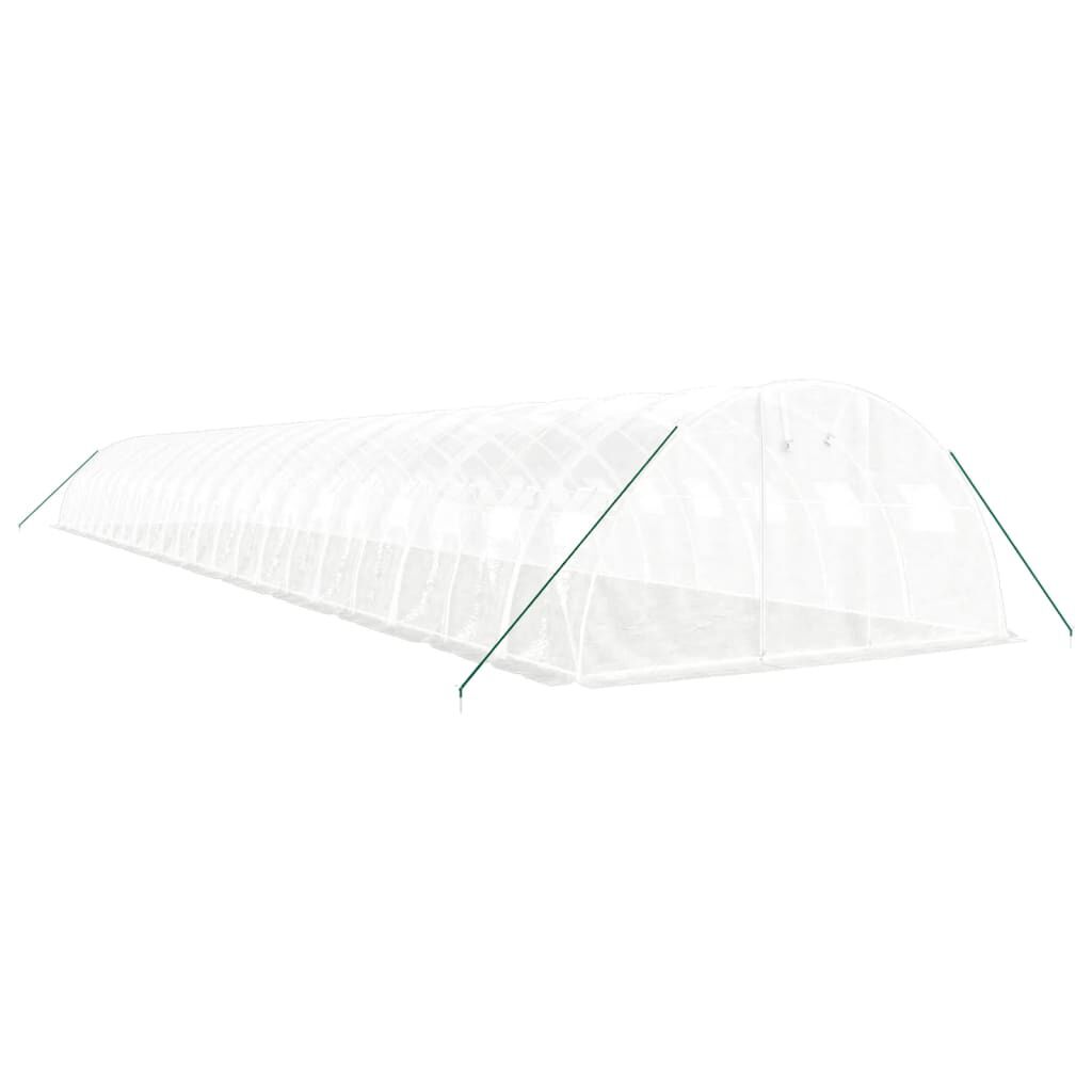 vidaXL Θερμοκήπιο Λευκό 88 μ² 22 x 4 x 2 μ. με Ατσάλινο Πλαίσιο