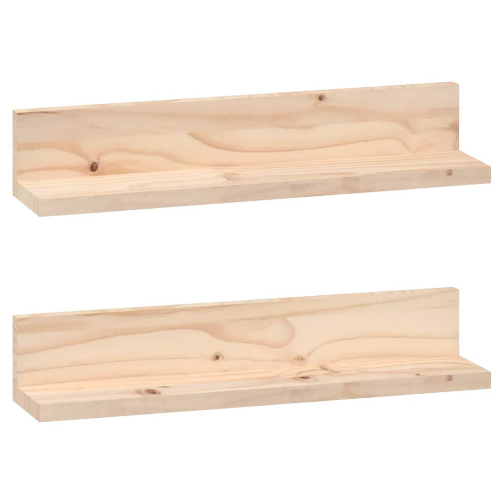 vidaXL Ράφια Τοίχου 2 τεμ. 50 x 11 x 9 εκ. από Μασίφ Ξύλο Πεύκου