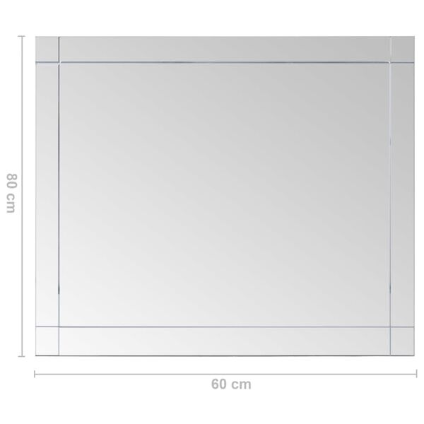 vidaXL Καθρέφτης Τοίχου 80 x 60 εκ. Γυάλινος