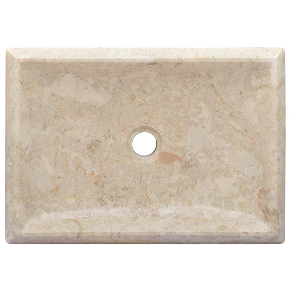 vidaXL Νιπτήρας Κρεμ 50 x 35 x 10 εκ. Μαρμάρινος