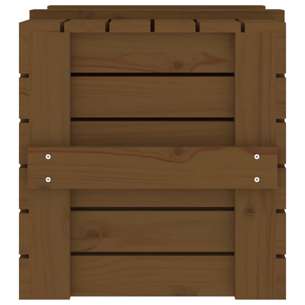 vidaXL Κουτί Αποθήκευσης Καφέ Μελί 58x40,5x42 εκ. Μασίφ Ξύλο Πεύκου