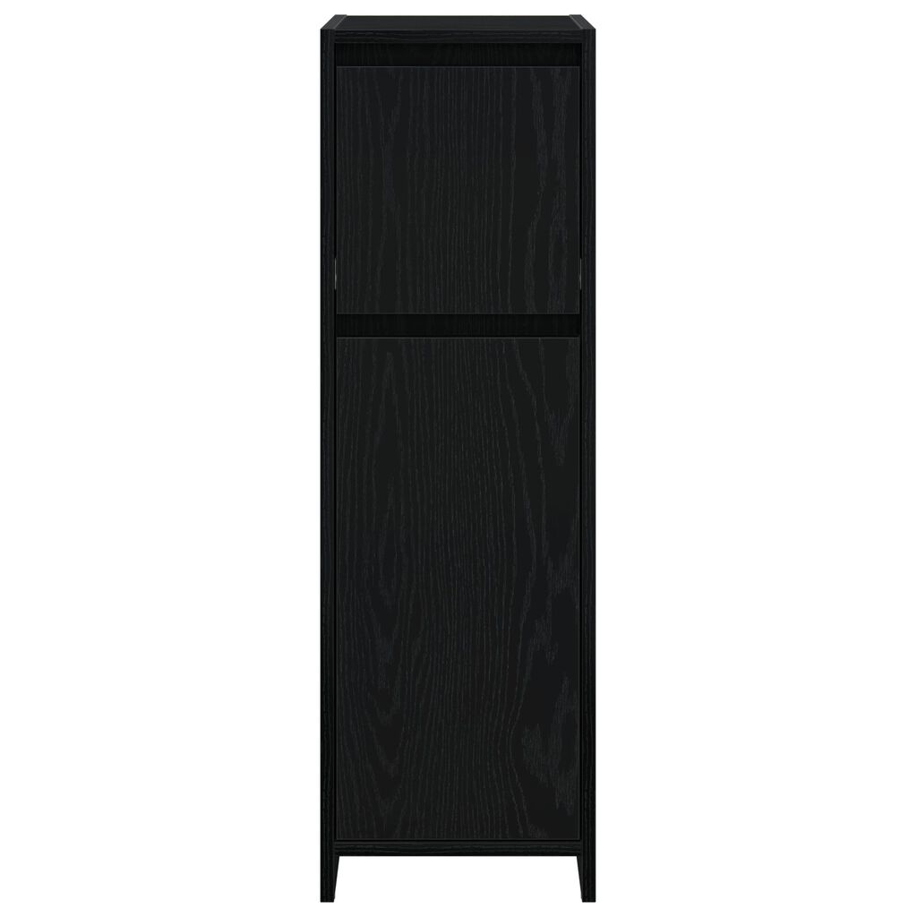 VidaXL Μαύρο Ντουλάπι Μπάνιου Δρύς 30x30x95 εκ. από Επεξεργασμένο Ξύλο