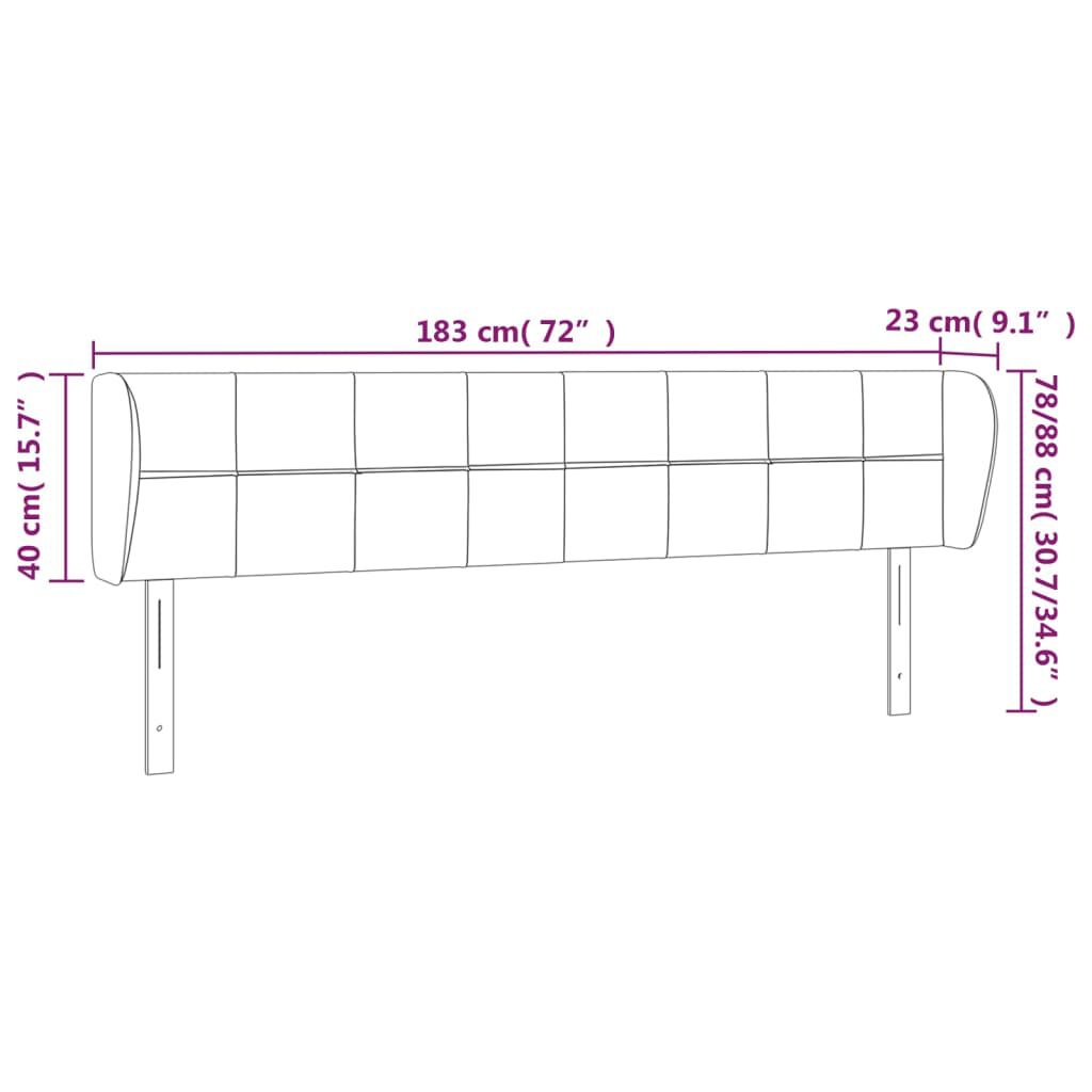 vidaXL Κεφαλάρι με Πτερύγια Σκούρο Γκρι 183x23x78/88 εκ. Υφασμάτινο