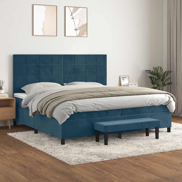 vidaXL &Kappa;&rho;&epsilon;&beta;ά&tau;&iota; Boxspring &mu;&epsilon; &Sigma;&tau;&rho;ώ&mu;&alpha; &Sigma;&kappa;&omicron;ύ&rho;&omicron; &Mu;&pi;&lambda;&epsilon; 200x200 &epsilon;&kappa;. &Beta;&epsilon;&lambda;&omicron;ύ&delta;&iota;&nu;&omicron;
