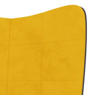 vidaXL Πολυθρόνα Relax Κίτρινη Μουσταρδί από Βελούδο και PVC με Σκαμπό