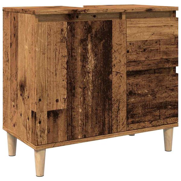 vidaXL Ντουλάπι νιπτήρα Παλιό ξύλο 65x33x60 cm Κατασκευασμένο ξύλο