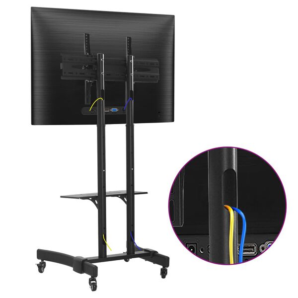 vidaXL Βάση Τηλεόρασης Δαπέδου Τροχήλατη για Plasma/LCD/LED 32"-65"