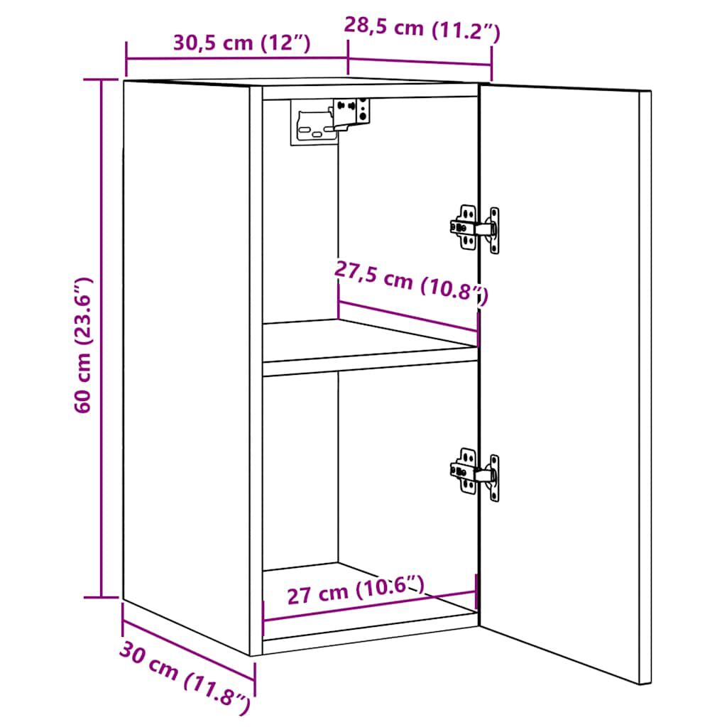 vidaXL Έπιπλα Τηλεόρασης 2 τεμ. Καφέ Δρυς 30,5x30x36 εκ. Επεξ. Ξύλο