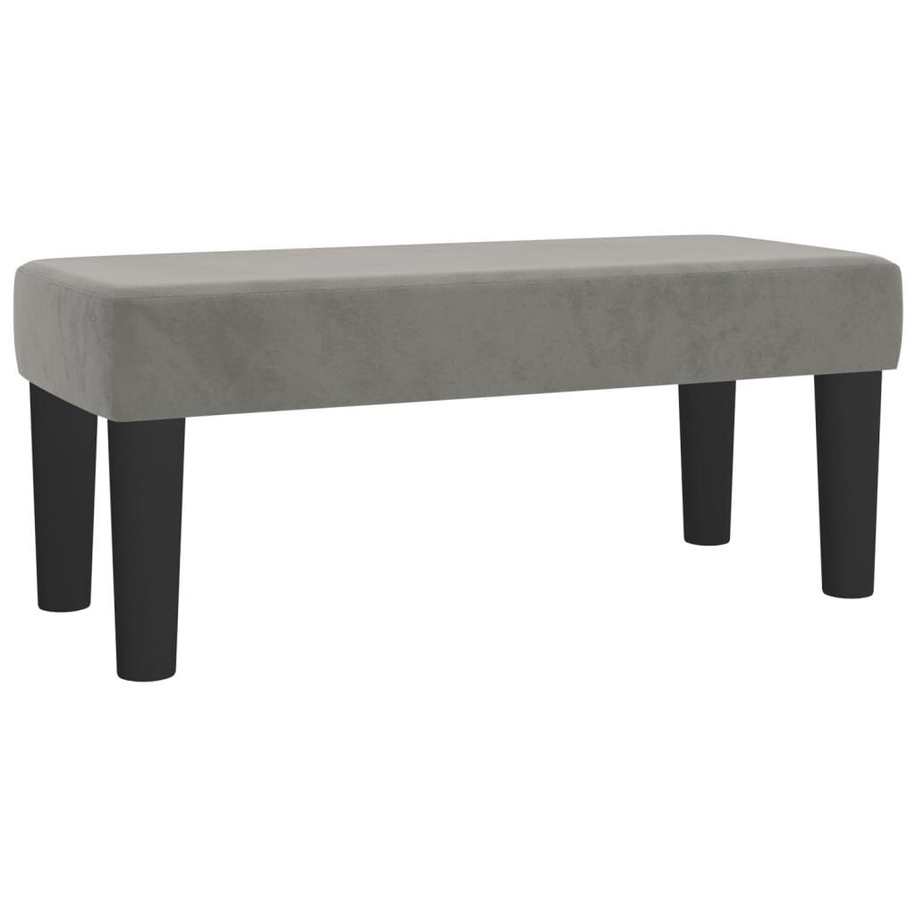 vidaXL Κρεβάτι Boxspring με Στρώμα Ανοιχτό Γκρι 90x190 εκ. Βελούδινο