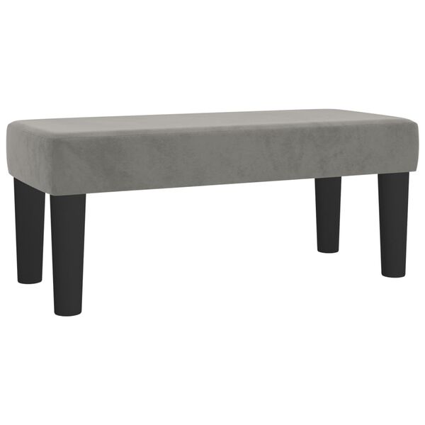 vidaXL Κρεβάτι Boxspring με Στρώμα Ανοιχτό Γκρι 90x190 εκ. Βελούδινο