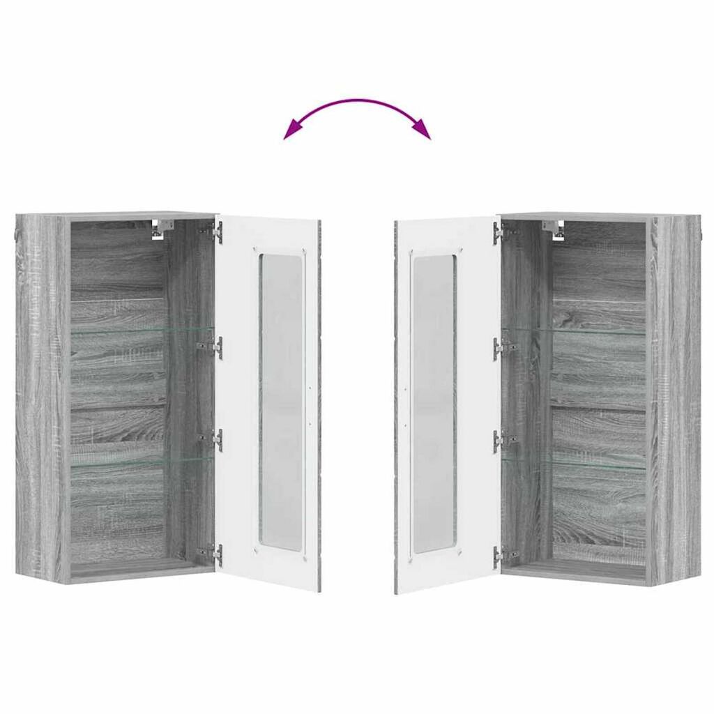 vidaXL Ντουλάπα τοίχου Γκρι sonoma 55 x 29 x 100 εκ Επεξεργασμένο ξύλο