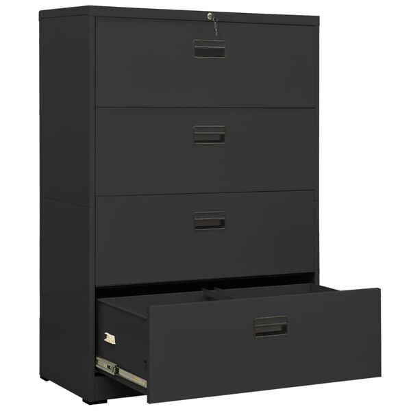 vidaXL Αρχειοθήκη Ανθρακί 90 x 46 x 134 εκ. από Ατσάλι