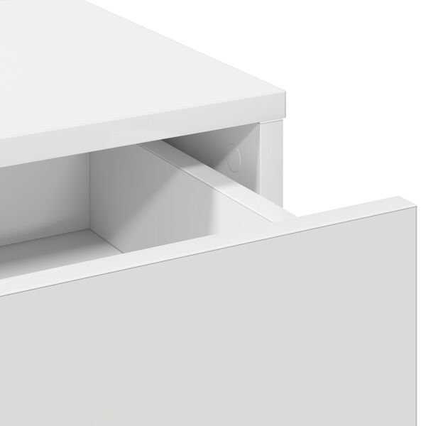 vidaXL Κομοδίνο με συρτάρι Λευκό 50 x 41 x 135 εκ Επεξεργασμένο ξύλο