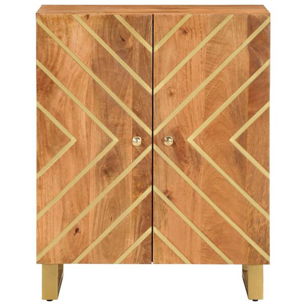 vidaXL Βοηθητικό Έπιπλο Καφέ/Μαύρο 60x33,5x75 εκ. Μασίφ Ξύλο Μάνγκο