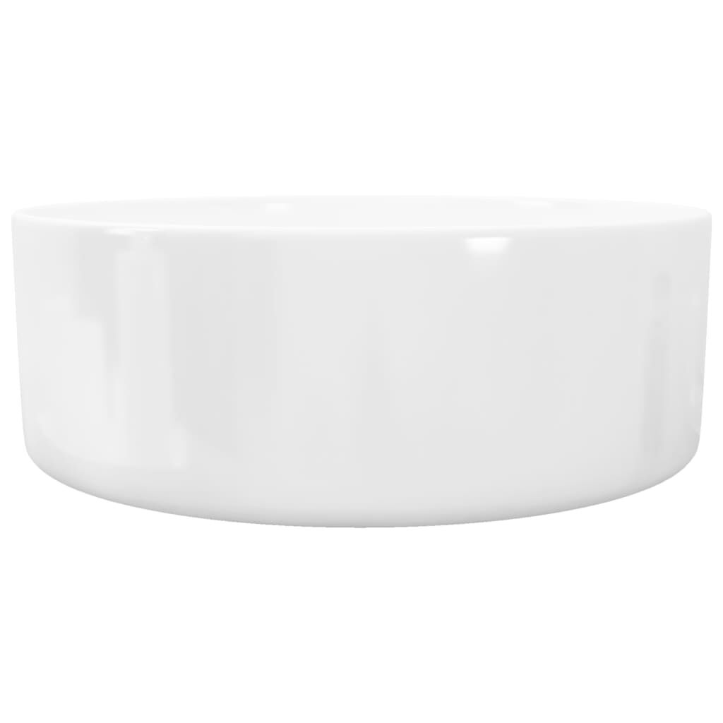 vidaXL Νιπτήρας Στρογγυλός Λευκός 40 x 15 εκ. Κεραμικός