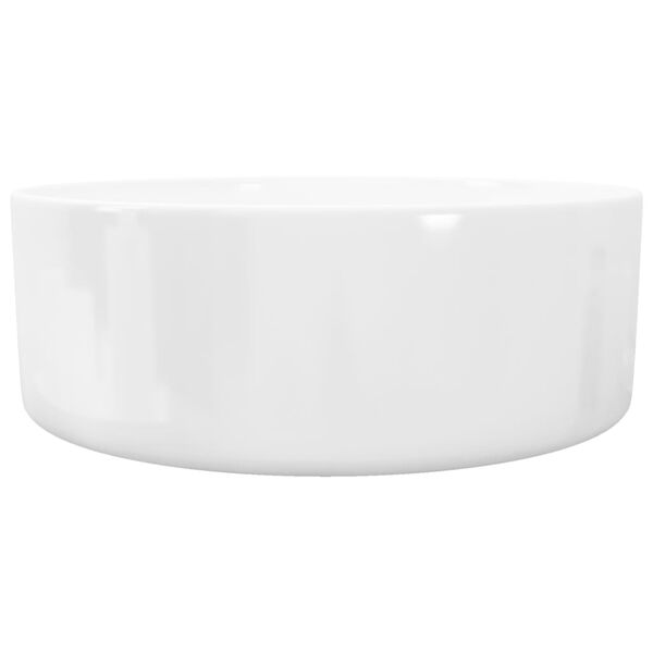 vidaXL Νιπτήρας Στρογγυλός Λευκός 40 x 15 εκ. Κεραμικός