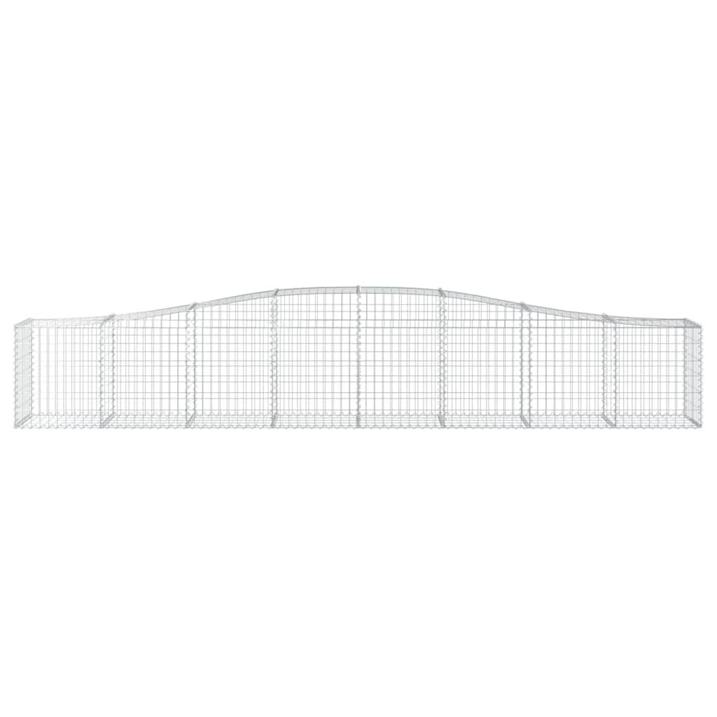 vidaXL Συρματοκιβώτια Τοξωτά 2 τεμ. 400x50x60/80 εκ. Γαλβαν. Ατσάλι
