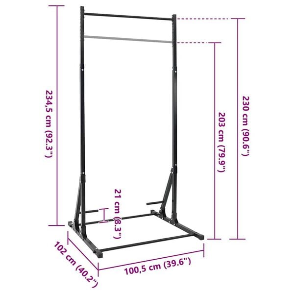 vidaXL Σταθμός Έλξης Μαύρο 101 x 102 x 235 εκ.