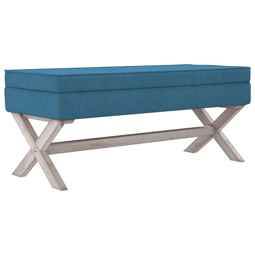vidaXL Σκαμπό Αποθήκευσης Μπλε 110 x 45 x 49 εκ. Βελούδινο
