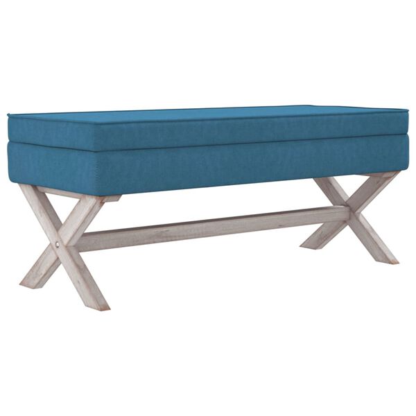 vidaXL Σκαμπό Αποθήκευσης Μπλε 110 x 45 x 49 εκ. Βελούδινο