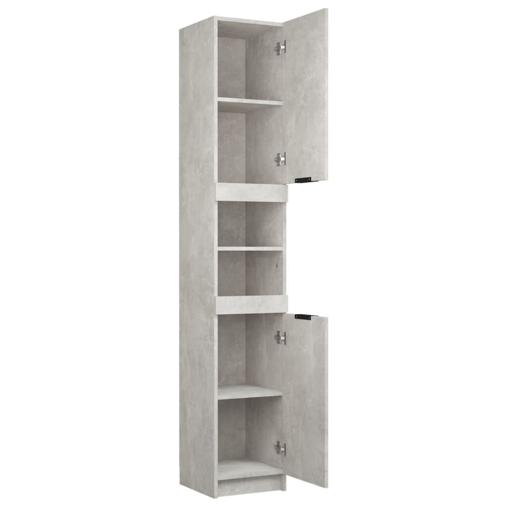 vidaXL Ντουλάπι Μπάνιου Γκρι Σκυροδέματος 32x34x188,5 εκ. Επεξ. Ξύλο