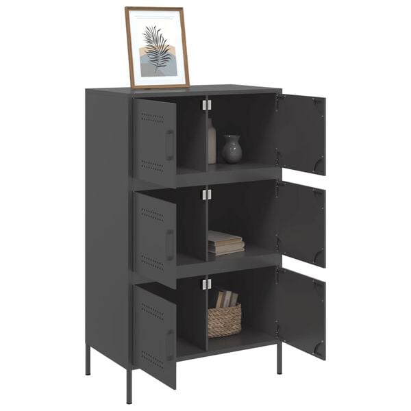 vidaXL Ντουλάπι Μαύρο 68x39x113 εκ. από Ατσάλι