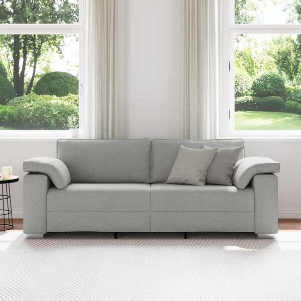 vidaXL Καναπές με μαξιλάρι Σκούρο γκρι 219 x 77 x 82 εκ ύφασμα