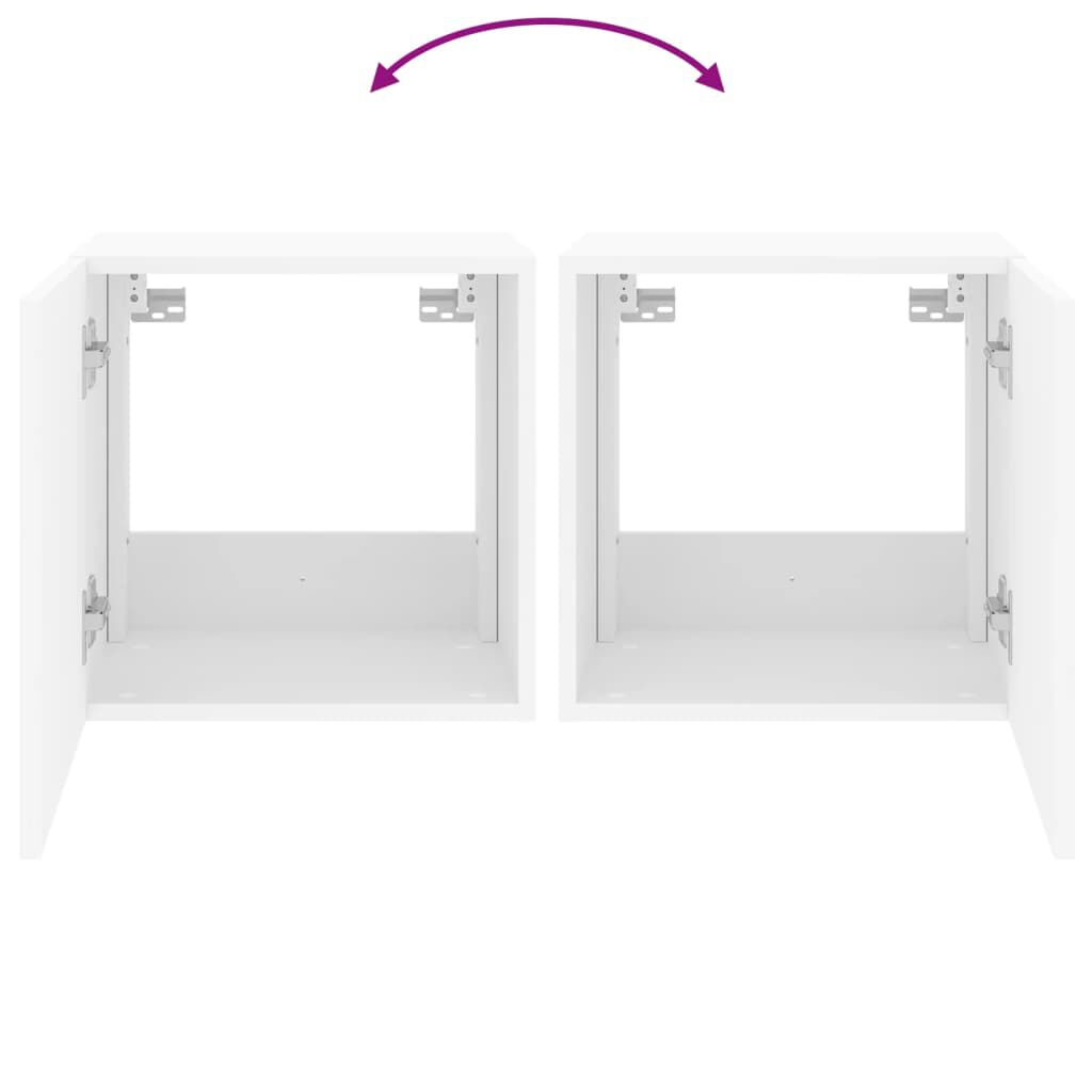 vidaXL Έπιπλο Τοίχου Τηλεόρασης με LED Λευκό 40,5x35x40 εκ.