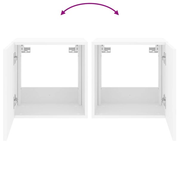 vidaXL Έπιπλο Τοίχου Τηλεόρασης με LED Λευκό 40,5x35x40 εκ.