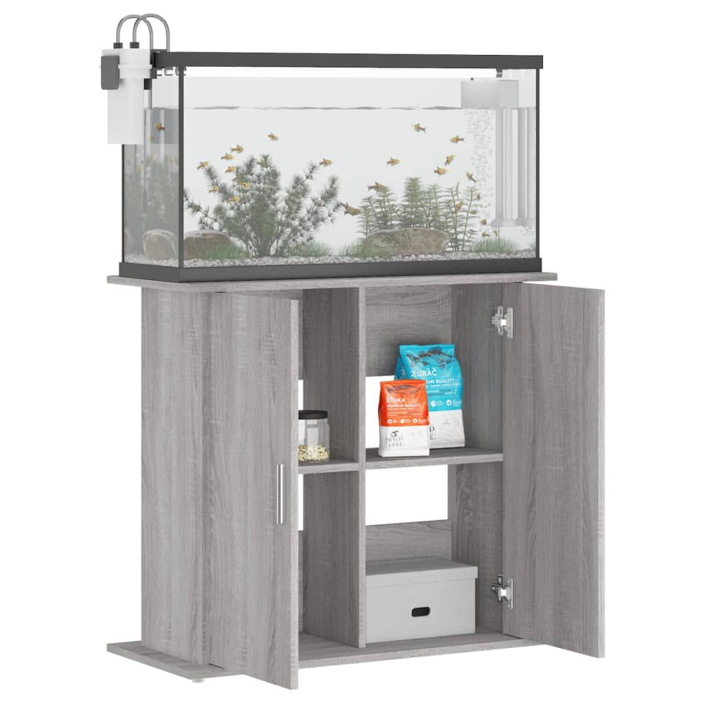vidaXL Βάση Ενυδρείου Γκρι Sonoma 81x36x73 εκ. από Επεξεργασμένο Ξύλο