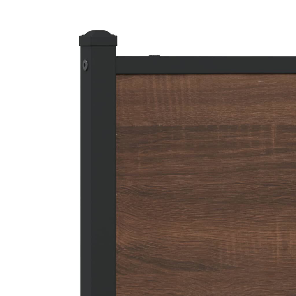 vidaXL Σκελετός Κρεβ. Χωρίς Στρώμα Καφέ Δρυς 160x200 εκ. Μεταλλικό