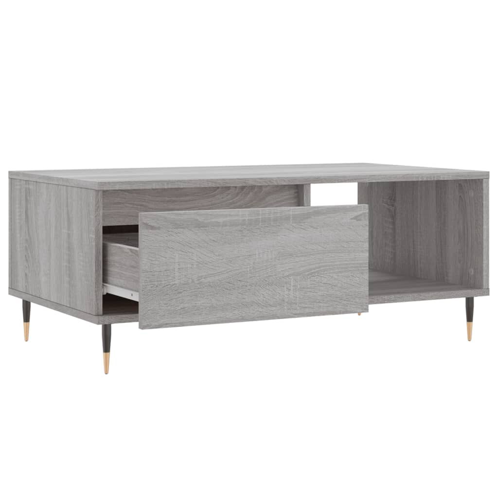 vidaXL Τραπεζάκι Σαλονιού Γκρι Sonoma 90x50x36,5εκ. Επεξεργασμένο Ξύλο