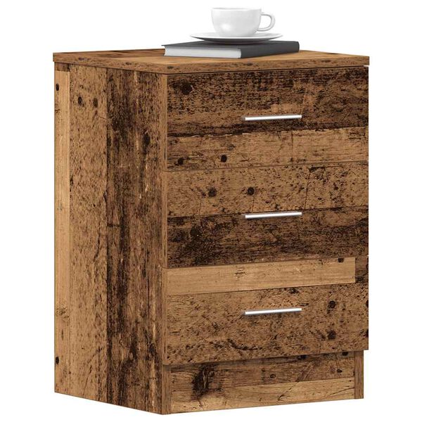 vidaXL ντουλάπι κομοδίνου Παλιό ξύλο 38x35x55 cm Κατασκευασμένο ξύλο
