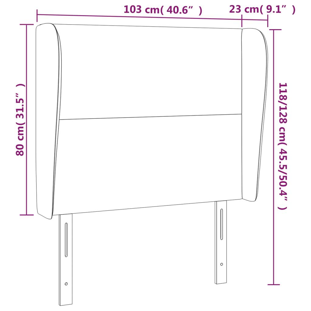vidaXL Κεφαλάρι με Πτερύγια Κρεμ 103x23x118/128 εκ. Υφασμάτινο