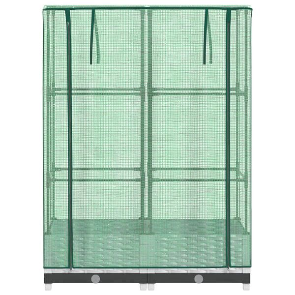 vidaXL Ζαρντινιέρα Υπερυψ. Κάλυμμα Θερμοκηπίου Όψη Ρατάν 80x40x123 εκ.