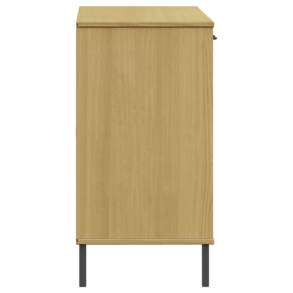 vidaXL Μπουφές OSLO Καφέ 113x40x77 εκ. Μασίφ Ξύλο με Μεταλλικά Πόδια